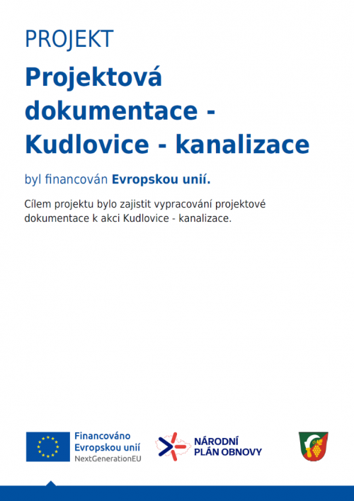Projekt "Projektová dokumentace Kudlovice - kanalizace