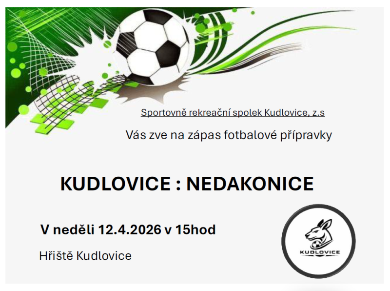 Fotbalový zápas přípravky KUDLOVICE : NEDAKONICE 1
